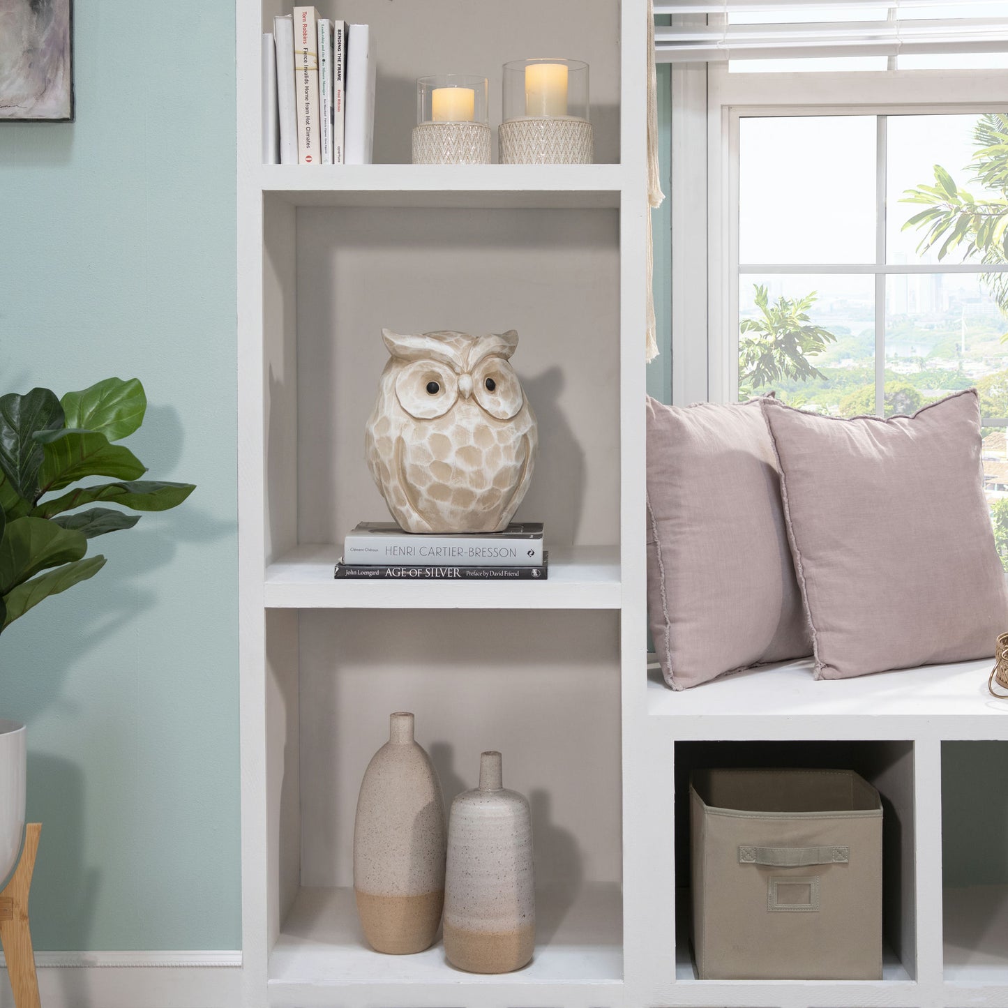 Ceramic /glass 6" Pillar Holder, Chevron