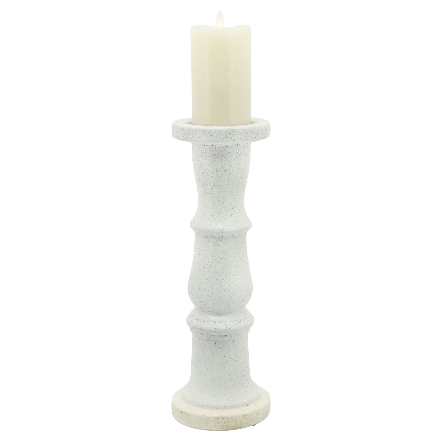 Ceramic 16" Candle Holder, Beige Fade Matt