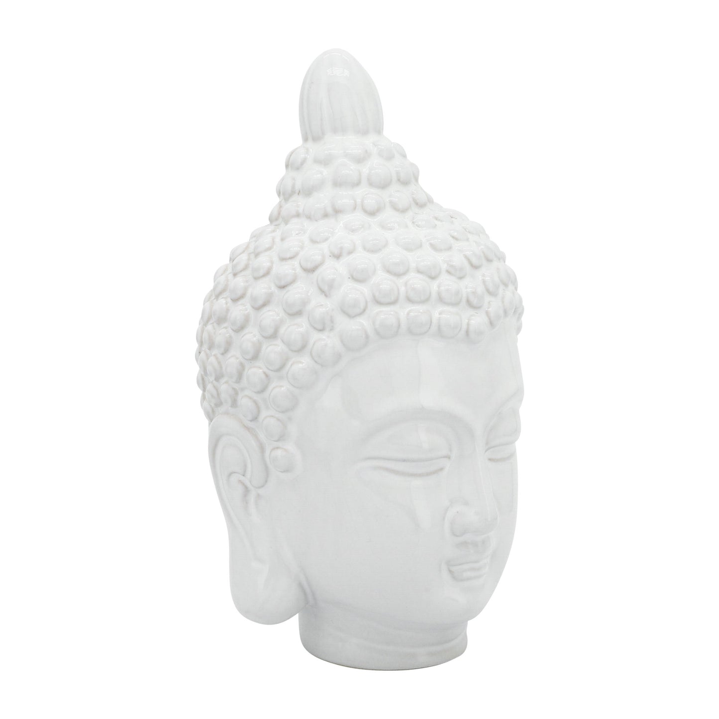 Ceramic 10" Buddha Head, White
