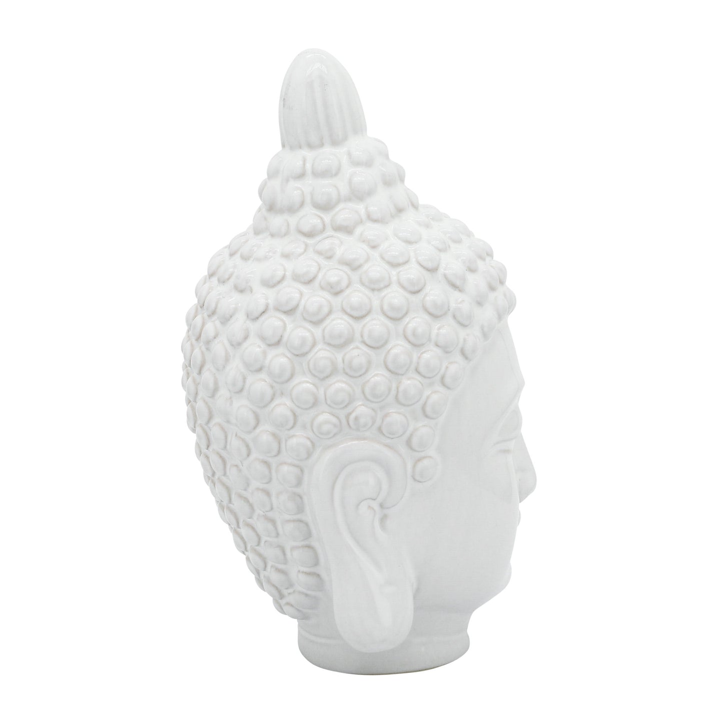 Ceramic 10" Buddha Head, White