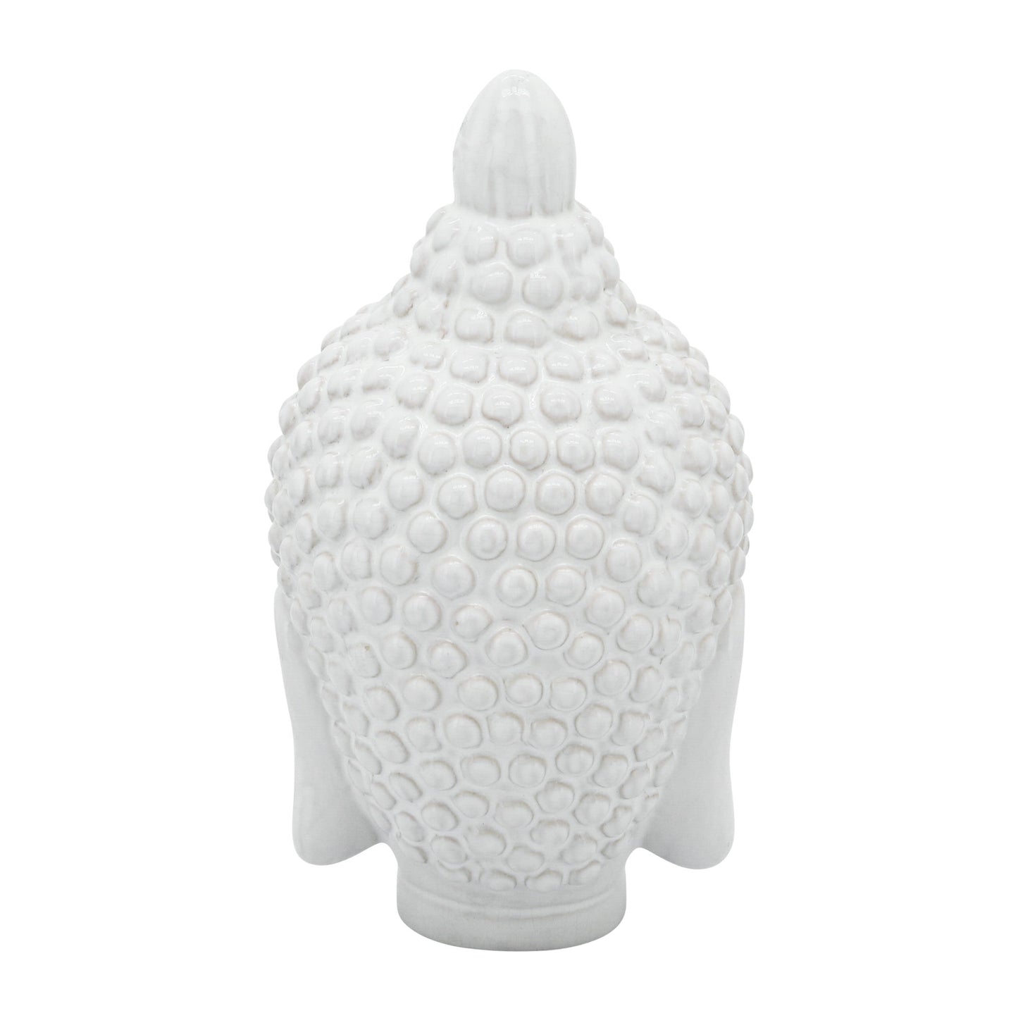 Ceramic 10" Buddha Head, White