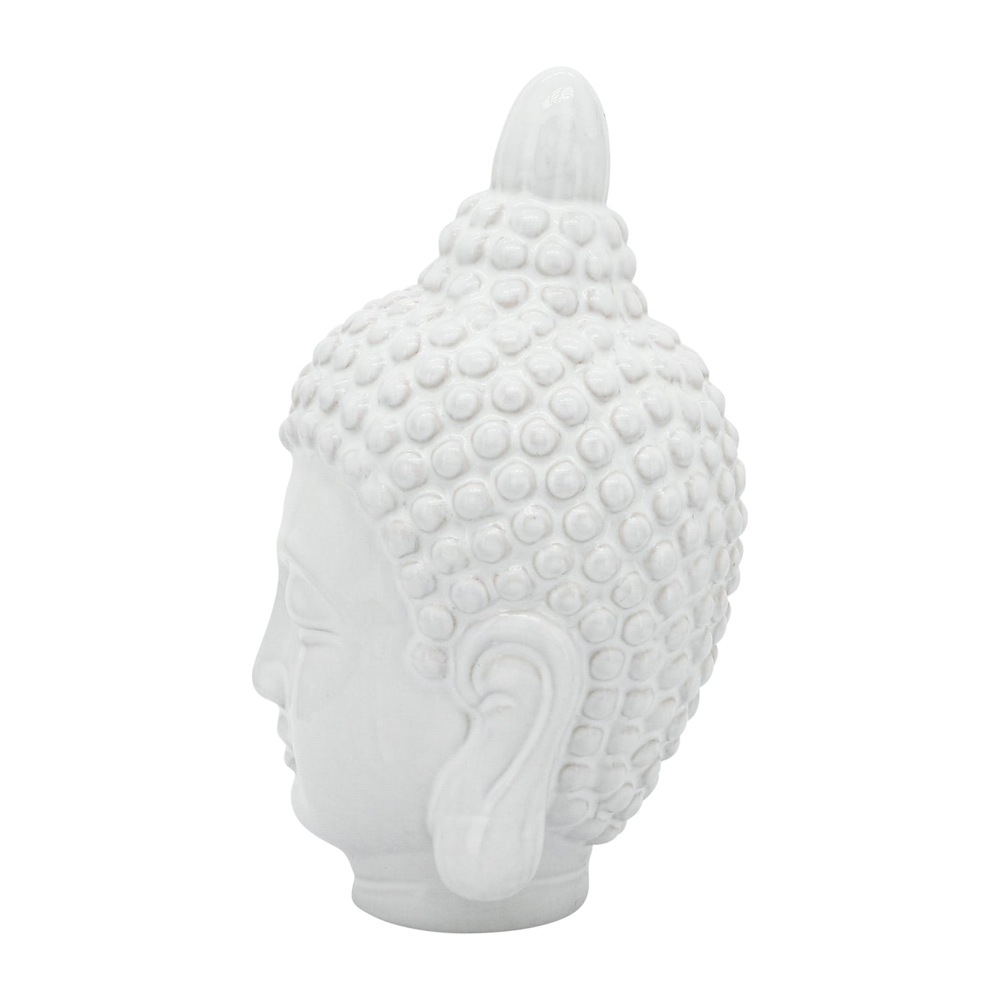 Ceramic 10" Buddha Head, White