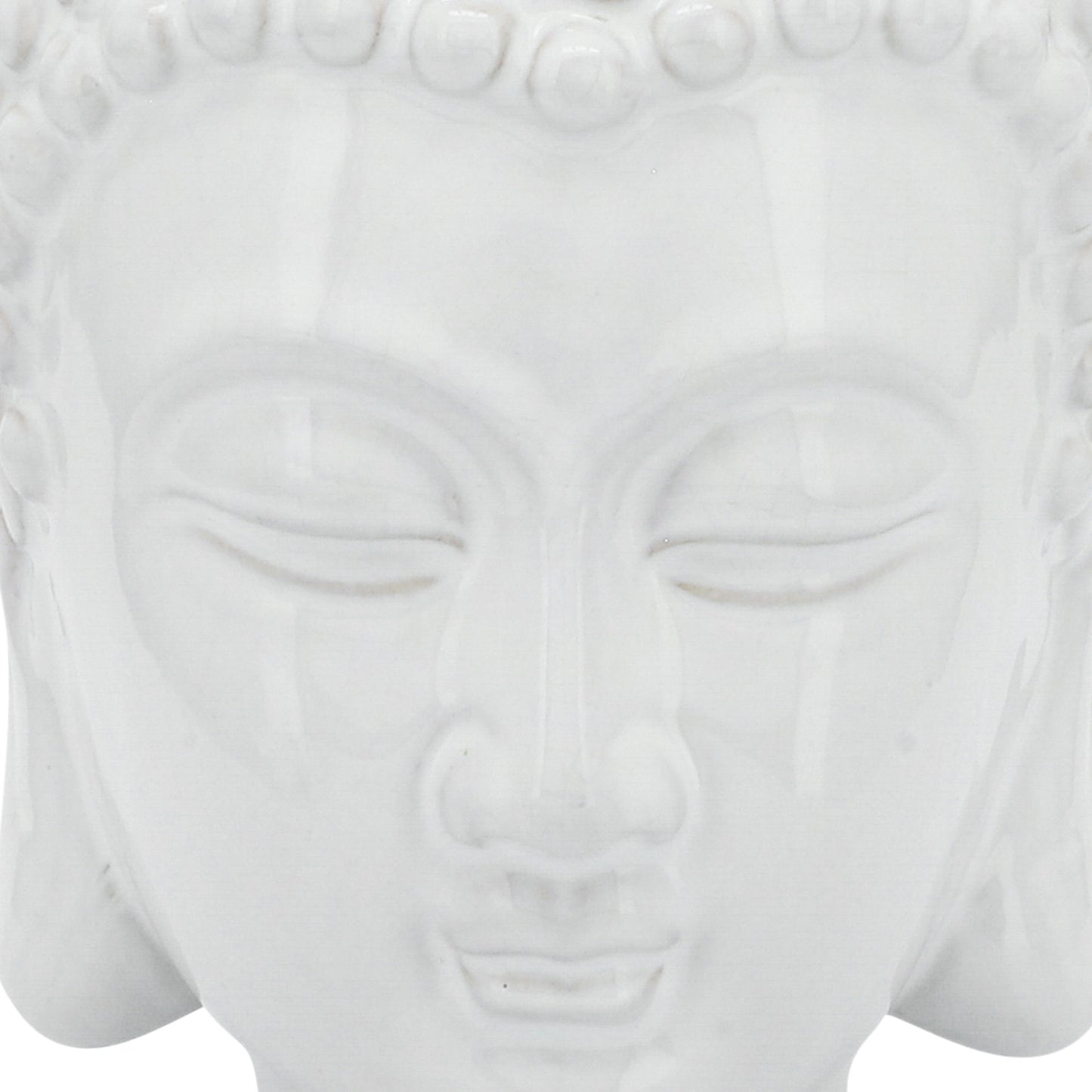 Ceramic 10" Buddha Head, White