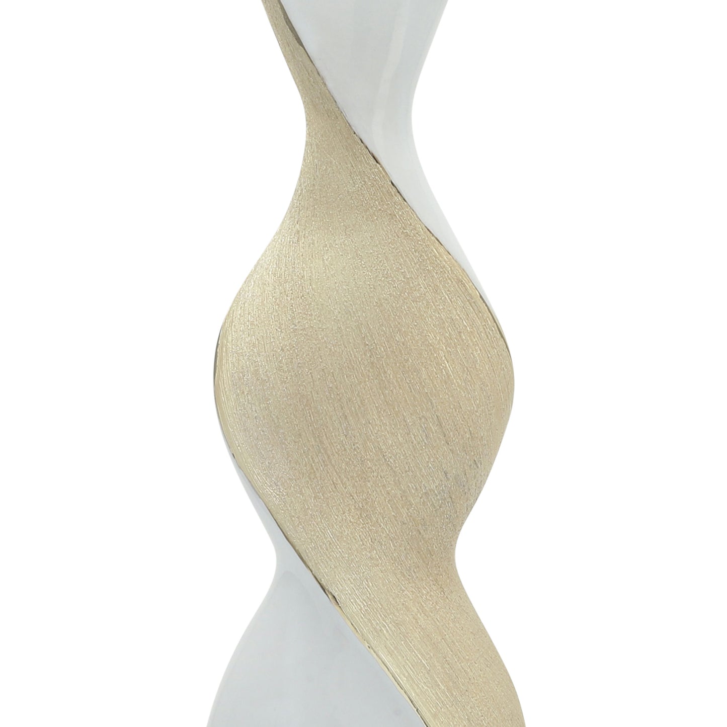 20" Twisted Vase, White/gold