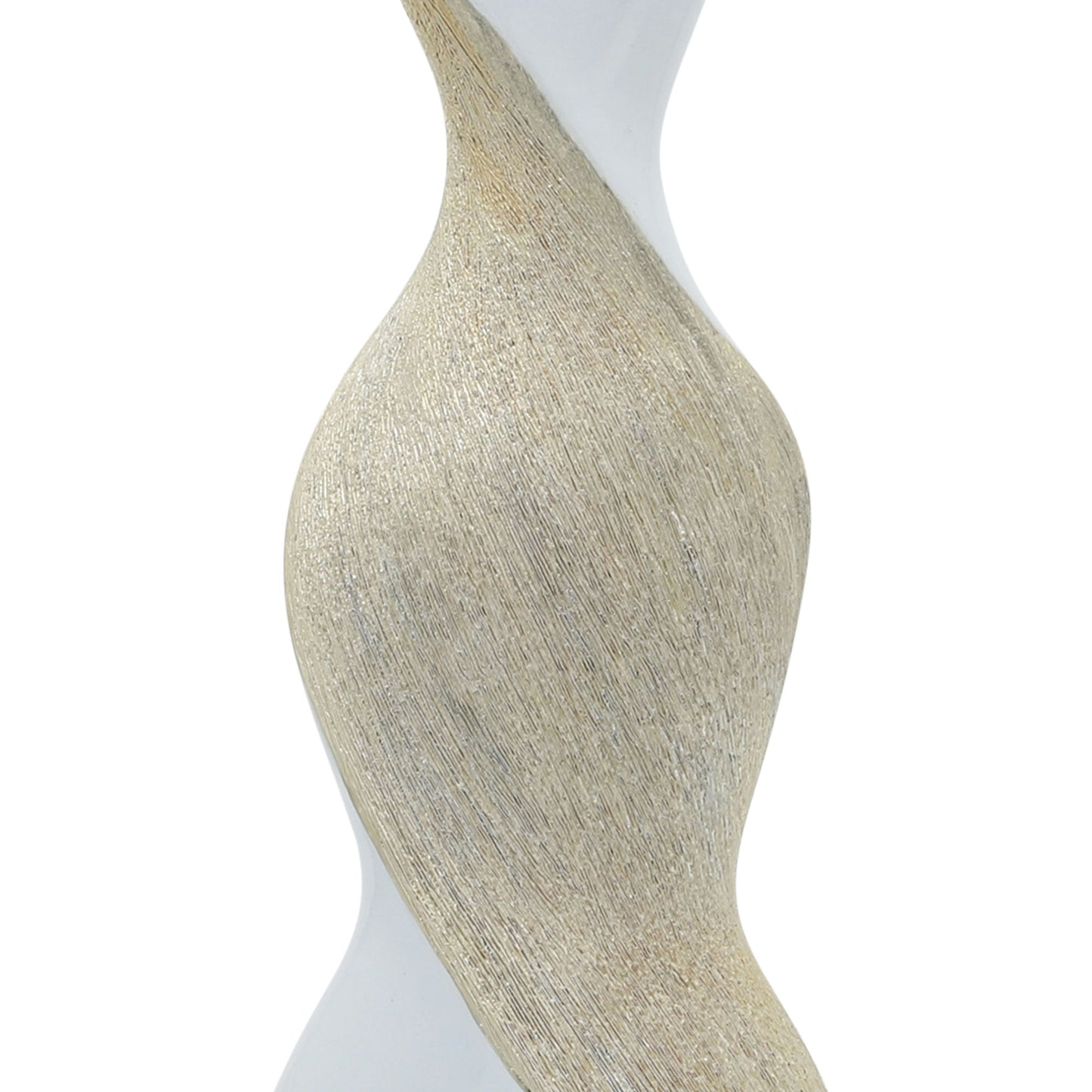 16" Twisted Vase, White/gold