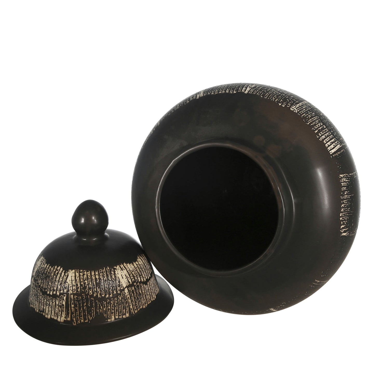 Ceramic 28" Temple Jar, Antique Black