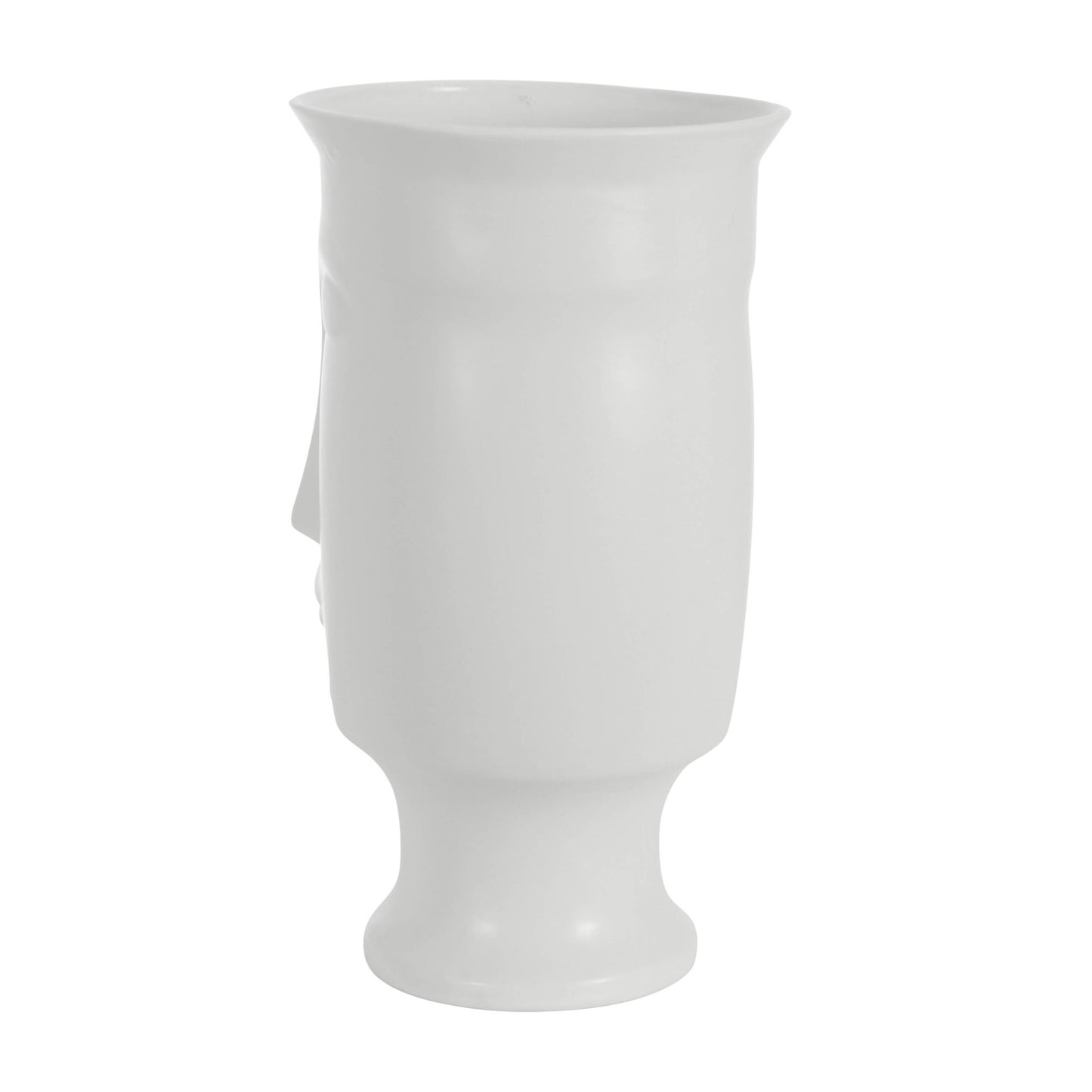 Ceramic 11" Face Vase W/base,white