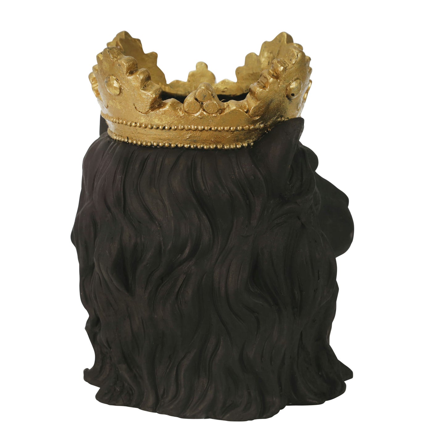 Resin 16" Lion W/crown, Black