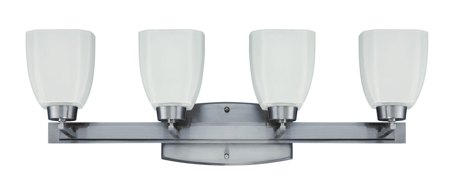 Bridwell 4 Light Vanity in Brushed Satin Nickel