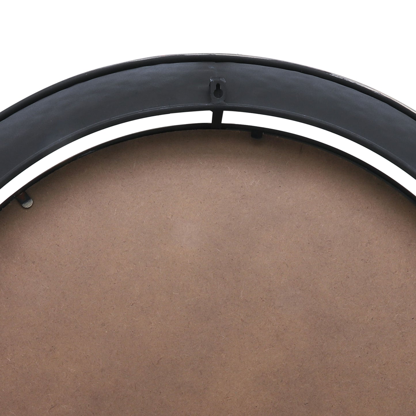 Metal 35" Round Mirror W/ Goldrim, Black