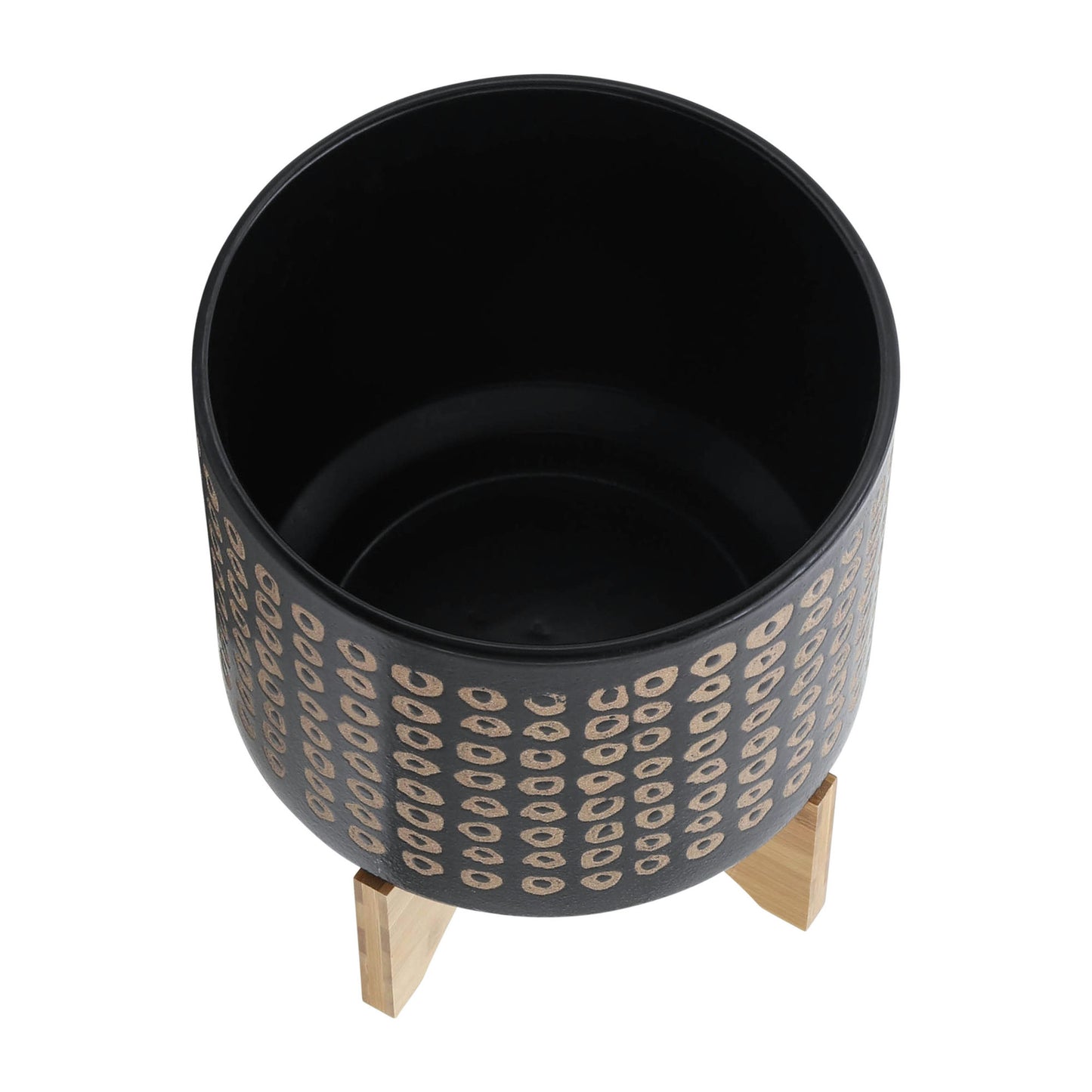 Ceramic 10" Planter On Stand, Brown