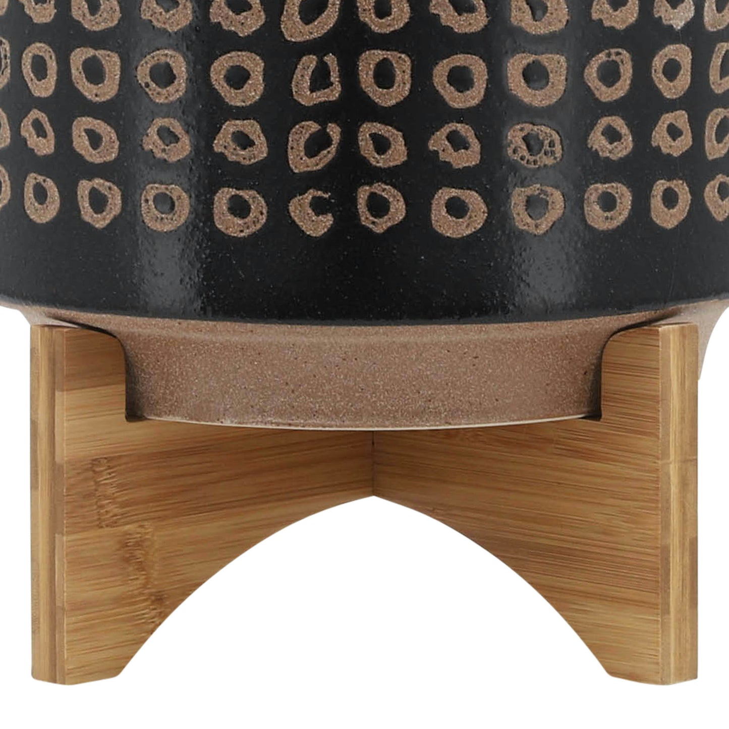 Ceramic 10" Planter On Stand, Brown
