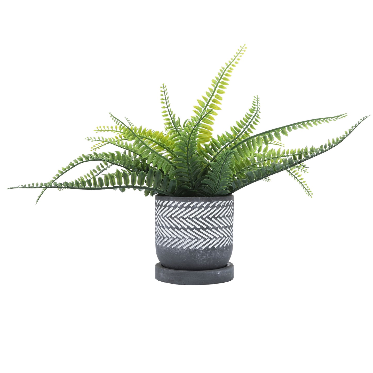 Cem, 5" Tribal Planter W/ Saucer, Gray