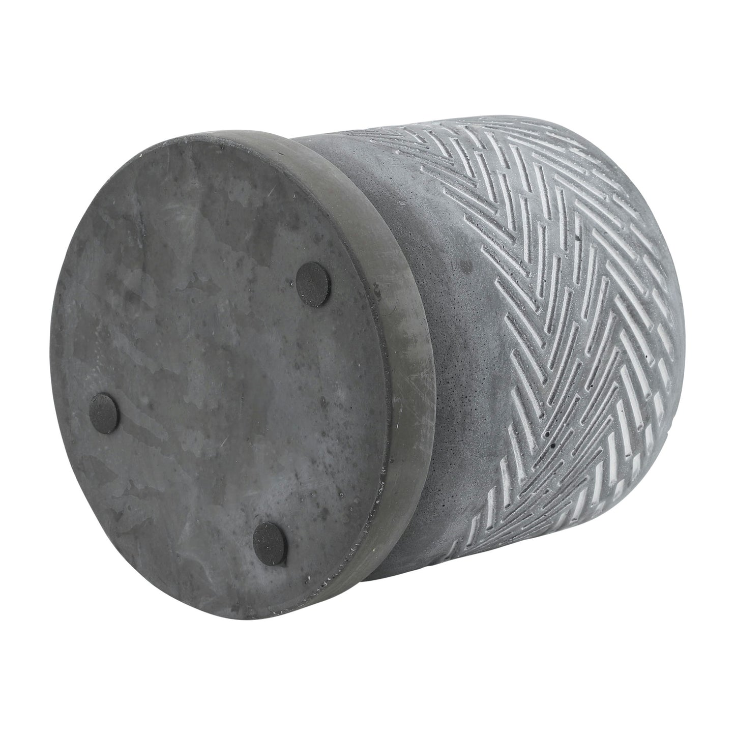 Cem, 6" Tribal Planter W/ Saucer, Gray