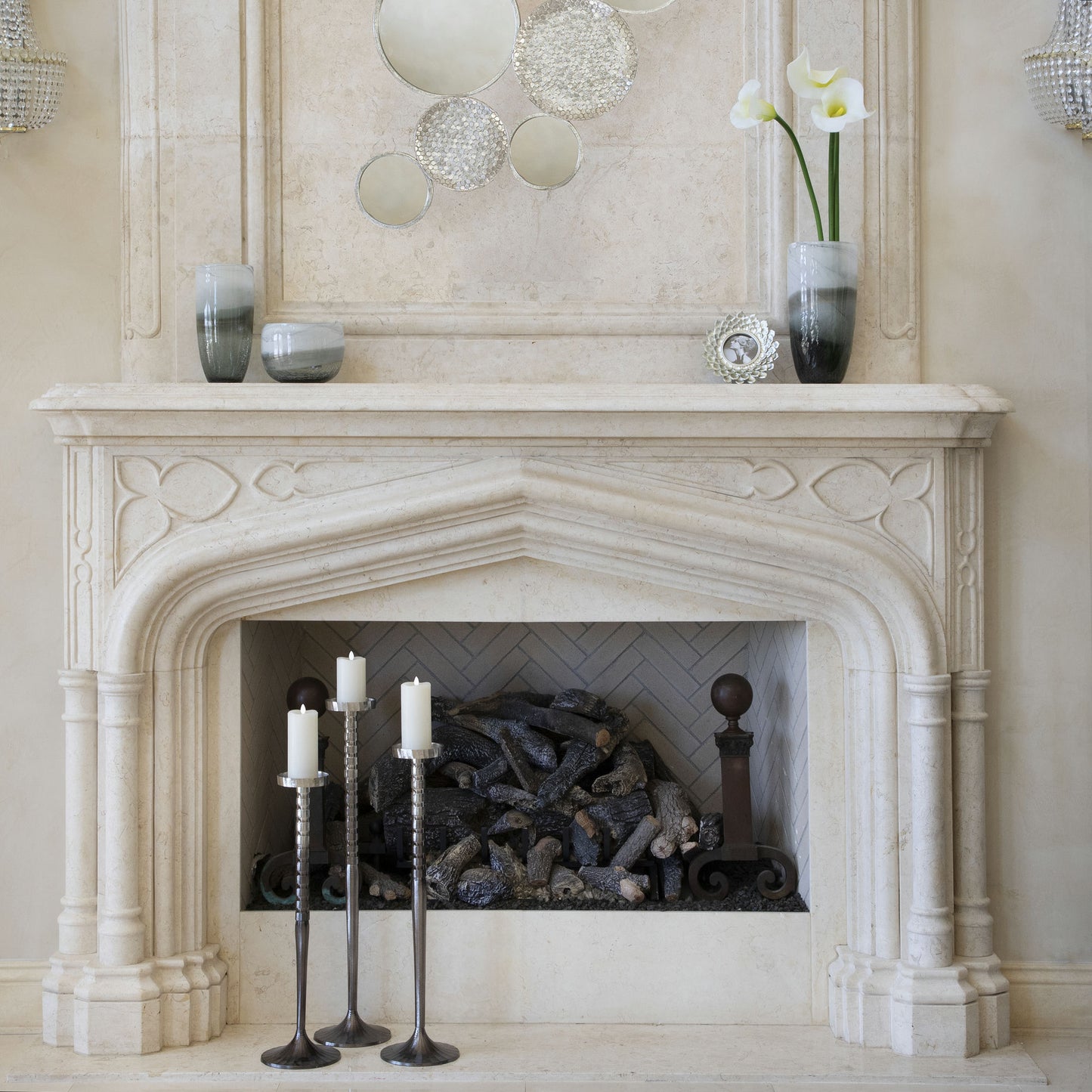 Glass 12" Smokey Vase, Gray