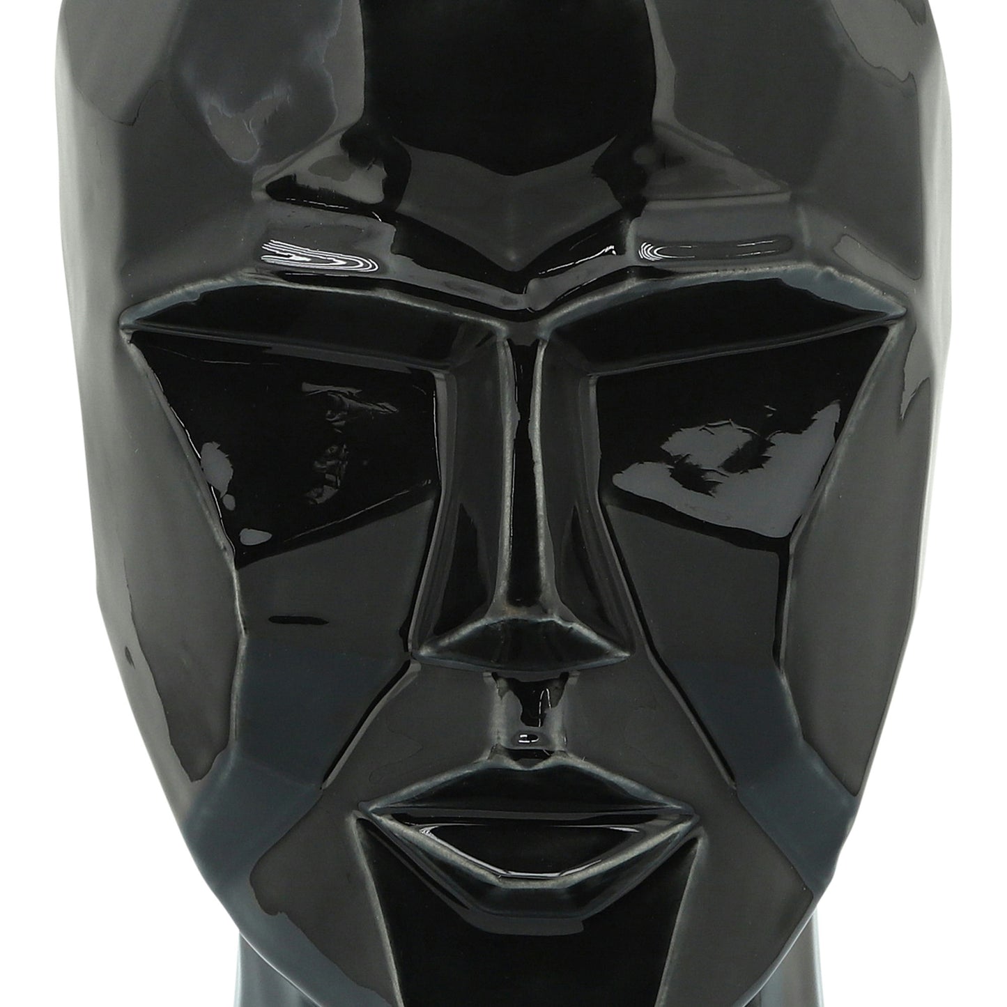 Ceramic, 12" Face Vase, Black