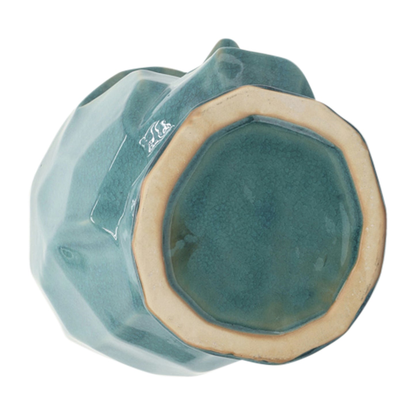 Cer, 12" Face Vase, Turquiose