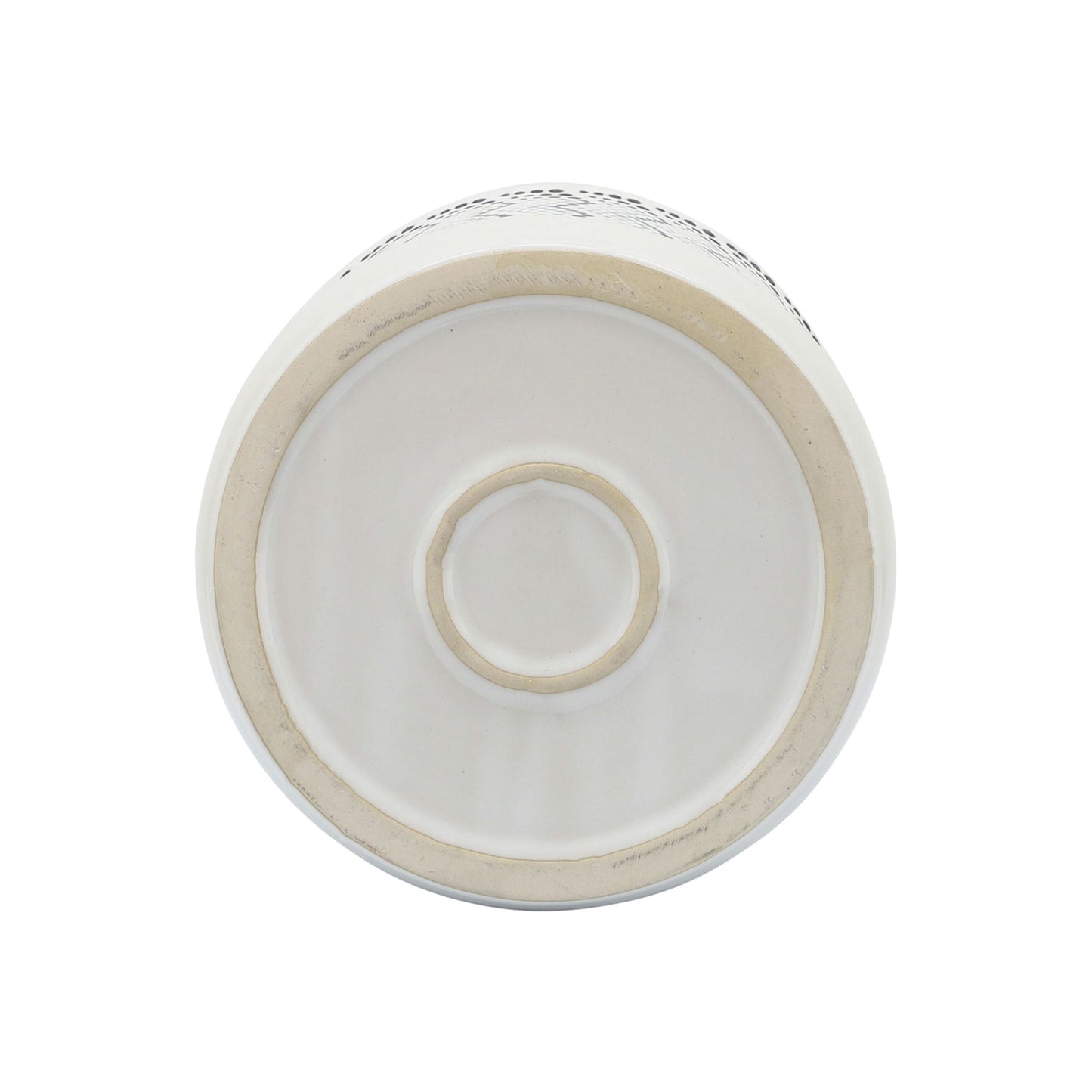 Cer, S/2 6/8" Dotted Zigzag Planter W/ Saucer , Iv