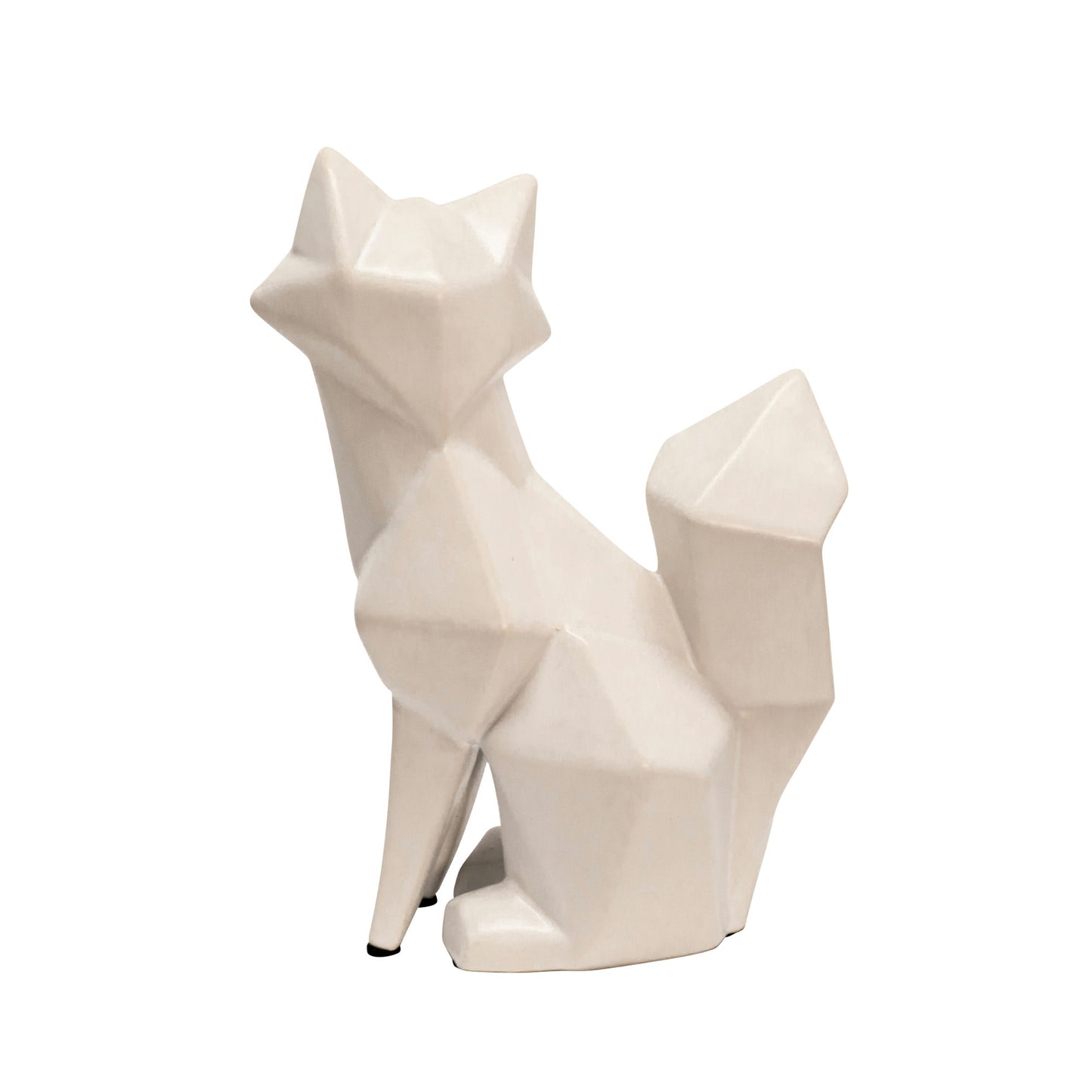 Cer, 10" Modern Fox Figurine, White