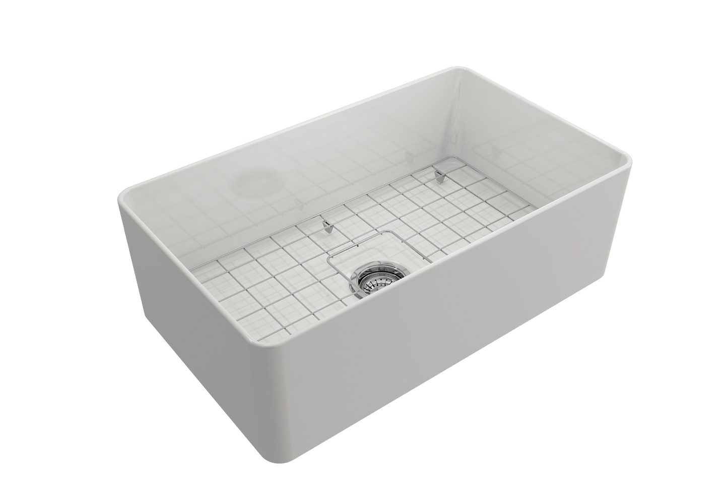 Aderci Ultra-Slim Farmhouse Apron Front Fireclay 30" Kitchen Sink in White