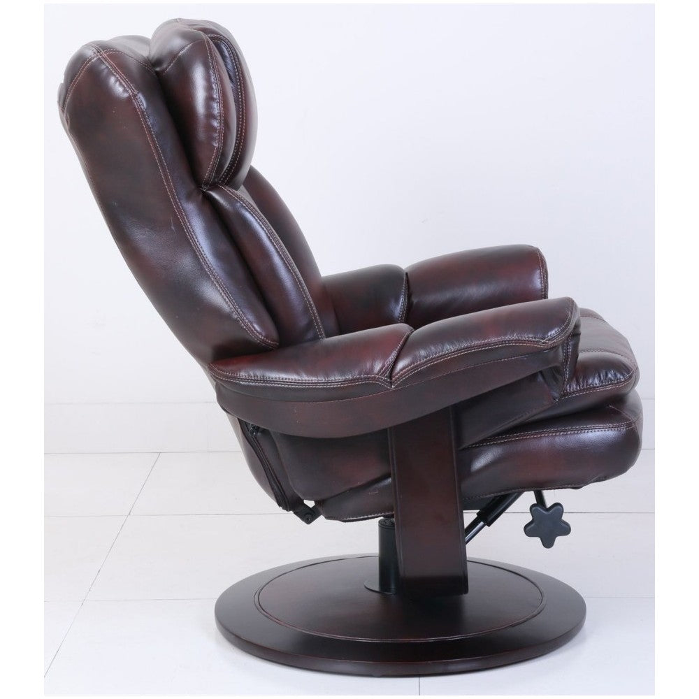 15-8039 Roscoe Swivel Pedestal Recliner, Plymouth Mahogany