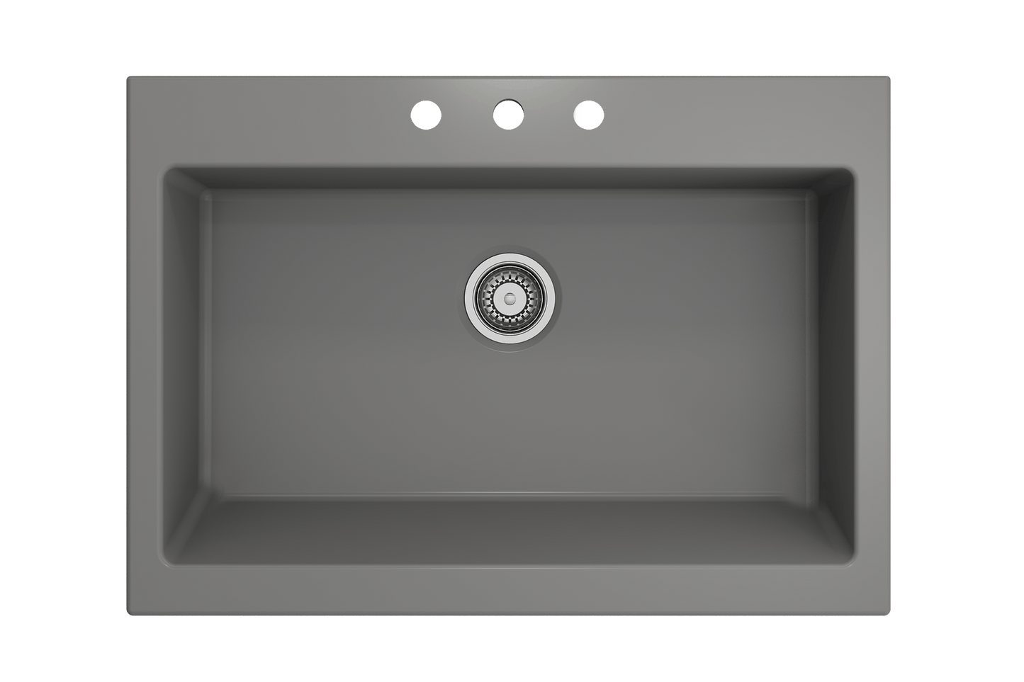 Nuova Apron Front Drop-In Fireclay 34" Single Bowl Kitchen Sink in Matte Gray
