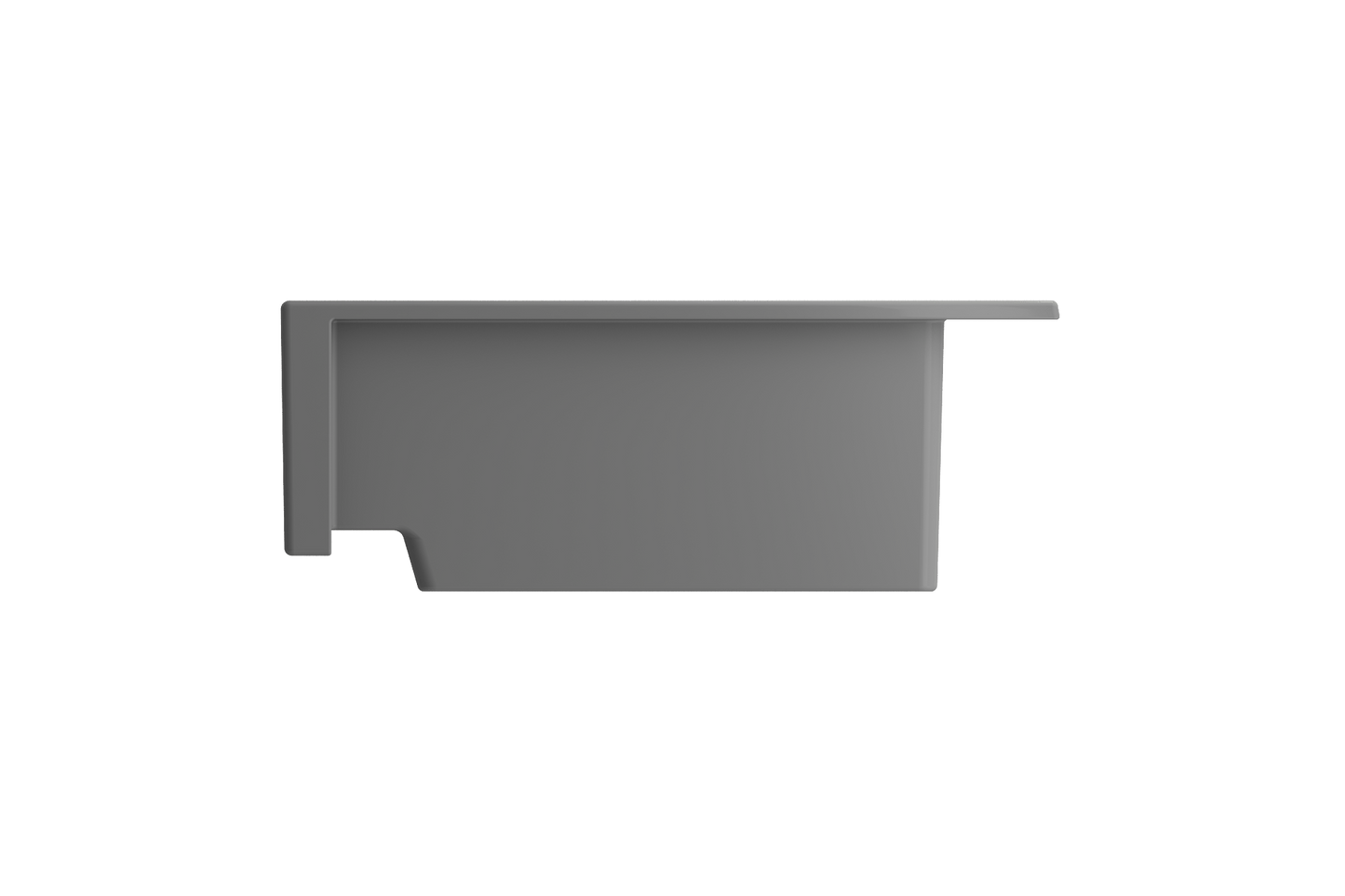 Nuova Apron Front Drop-In Fireclay 34" Single Bowl Kitchen Sink in Matte Gray