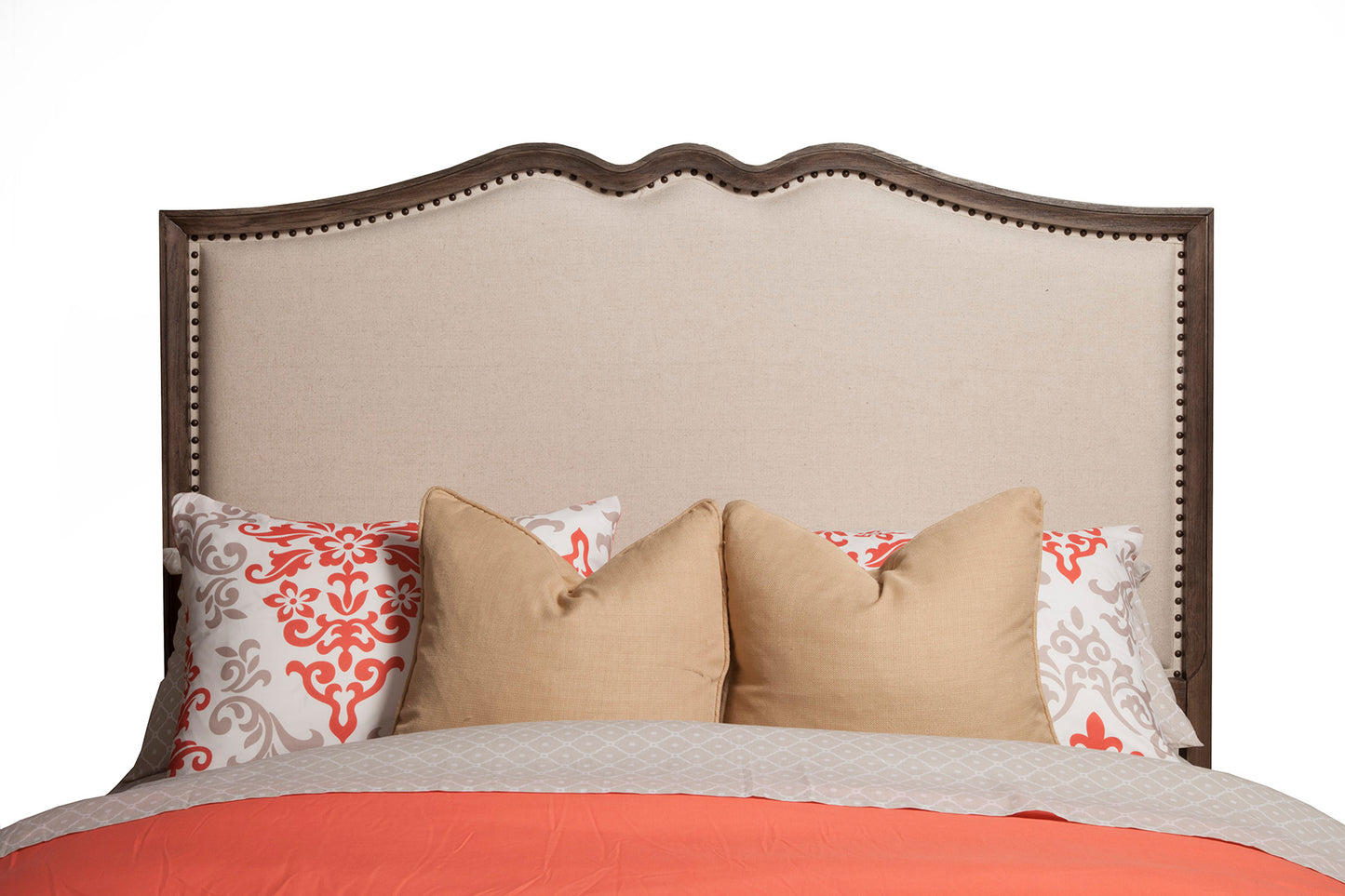 Charleston Queen Panel Bed With Upholstered Head & Footboard, Antique Grey