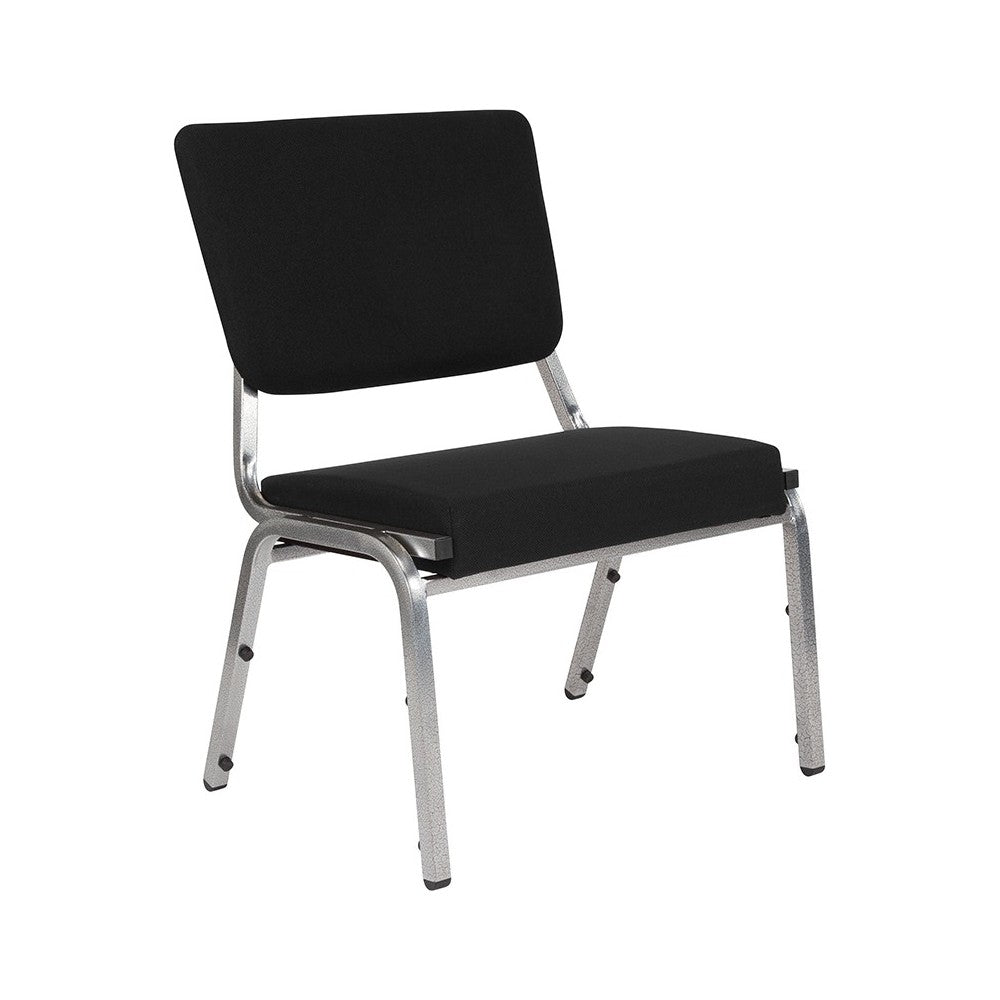1500 lb. Rated Black Antimicrobial Fabric Bariatric Medical Reception Chair with 3/4 Panel Back