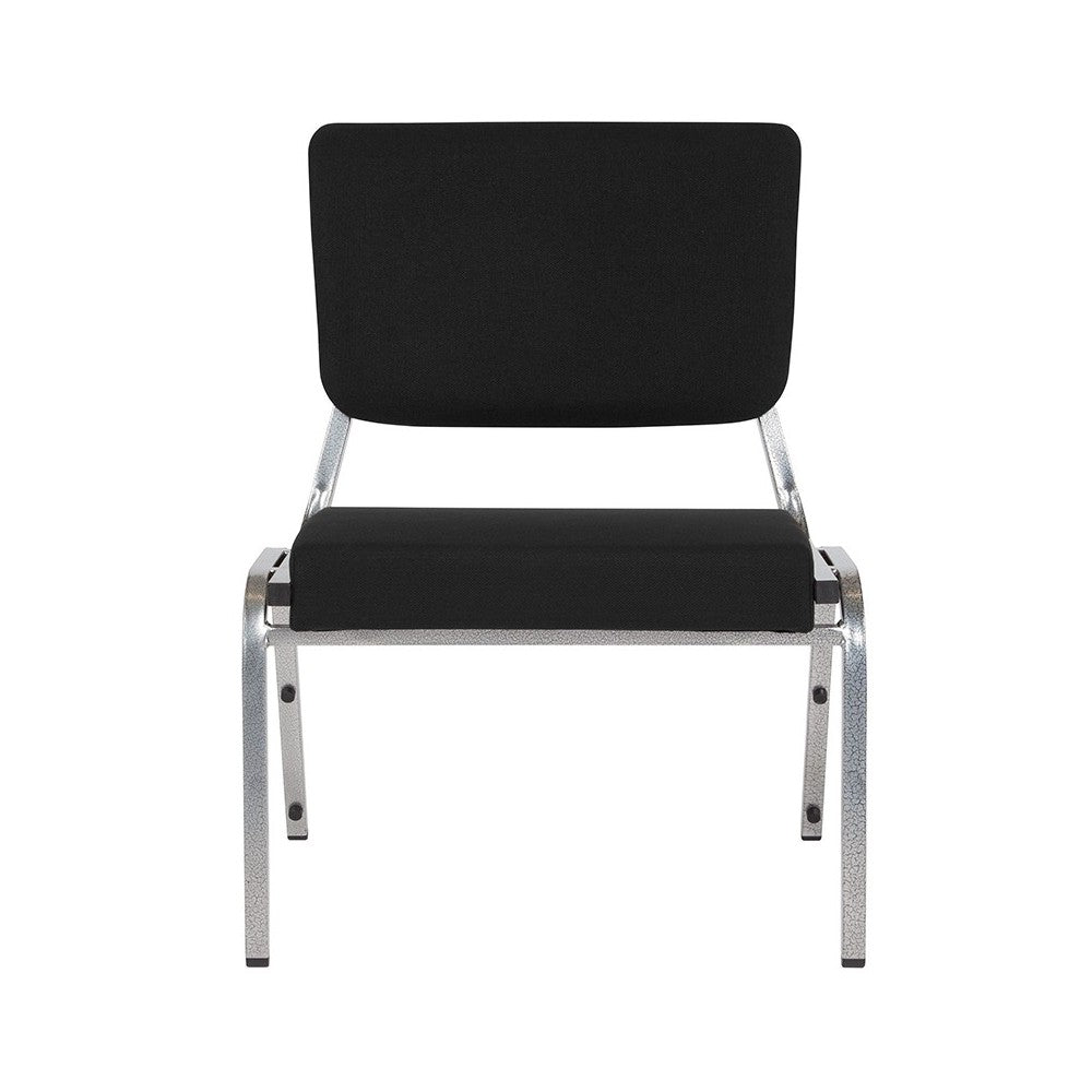 1500 lb. Rated Black Antimicrobial Fabric Bariatric Medical Reception Chair with 3/4 Panel Back