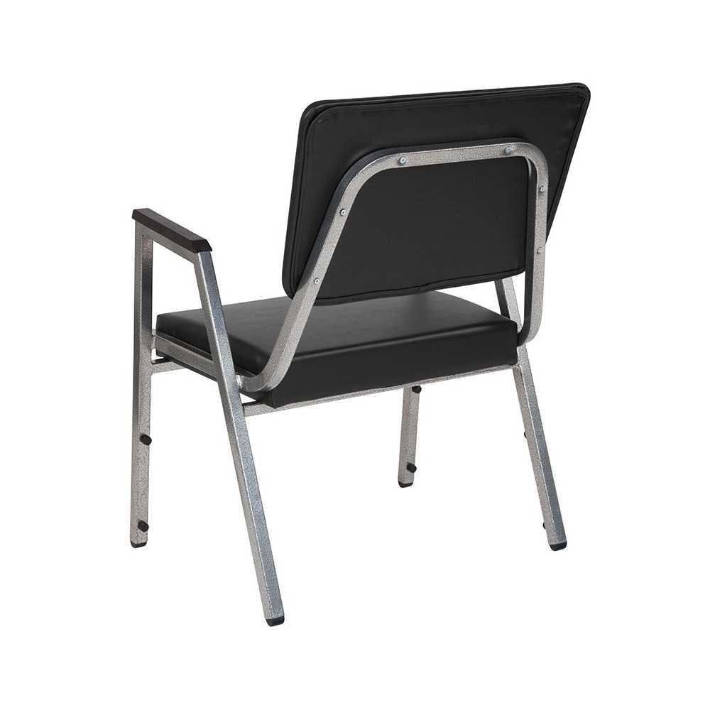 1500 lb. Rated Black Antimicrobial Vinyl Bariatric Medical Reception Arm Chair with 3/4 Panel Back