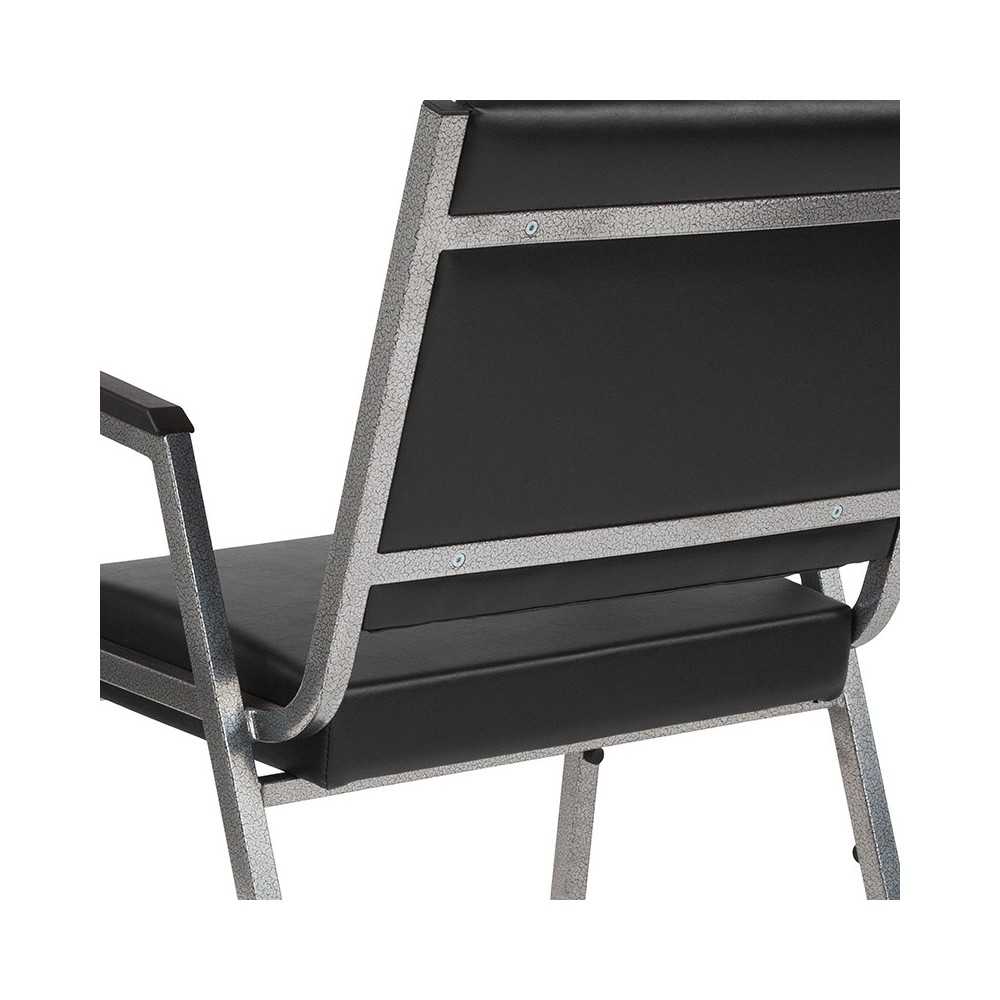 1500 lb. Rated Black Antimicrobial Vinyl Bariatric Medical Reception Arm Chair