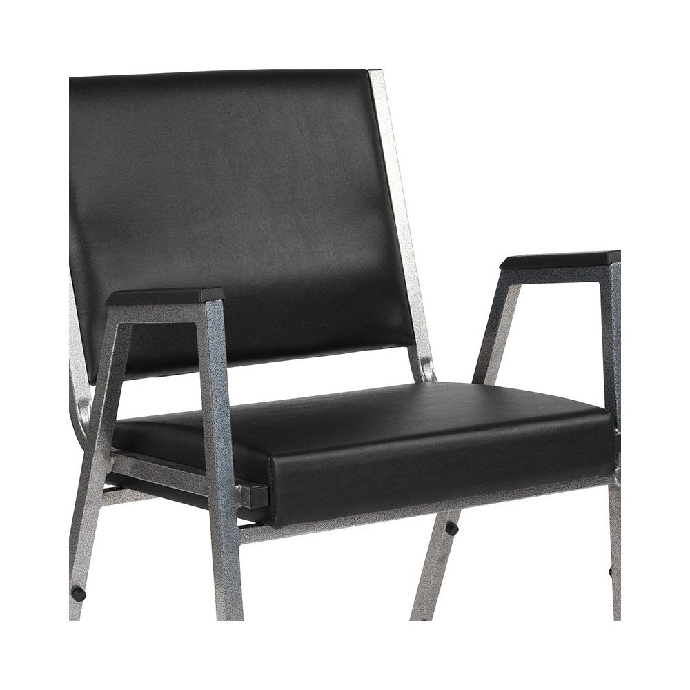 1500 lb. Rated Black Antimicrobial Vinyl Bariatric Medical Reception Arm Chair