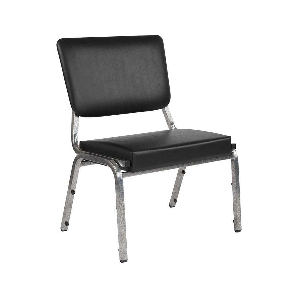 1500 lb. Rated Black Antimicrobial Vinyl Bariatric Medical Reception Chair with 3/4 Panel Back