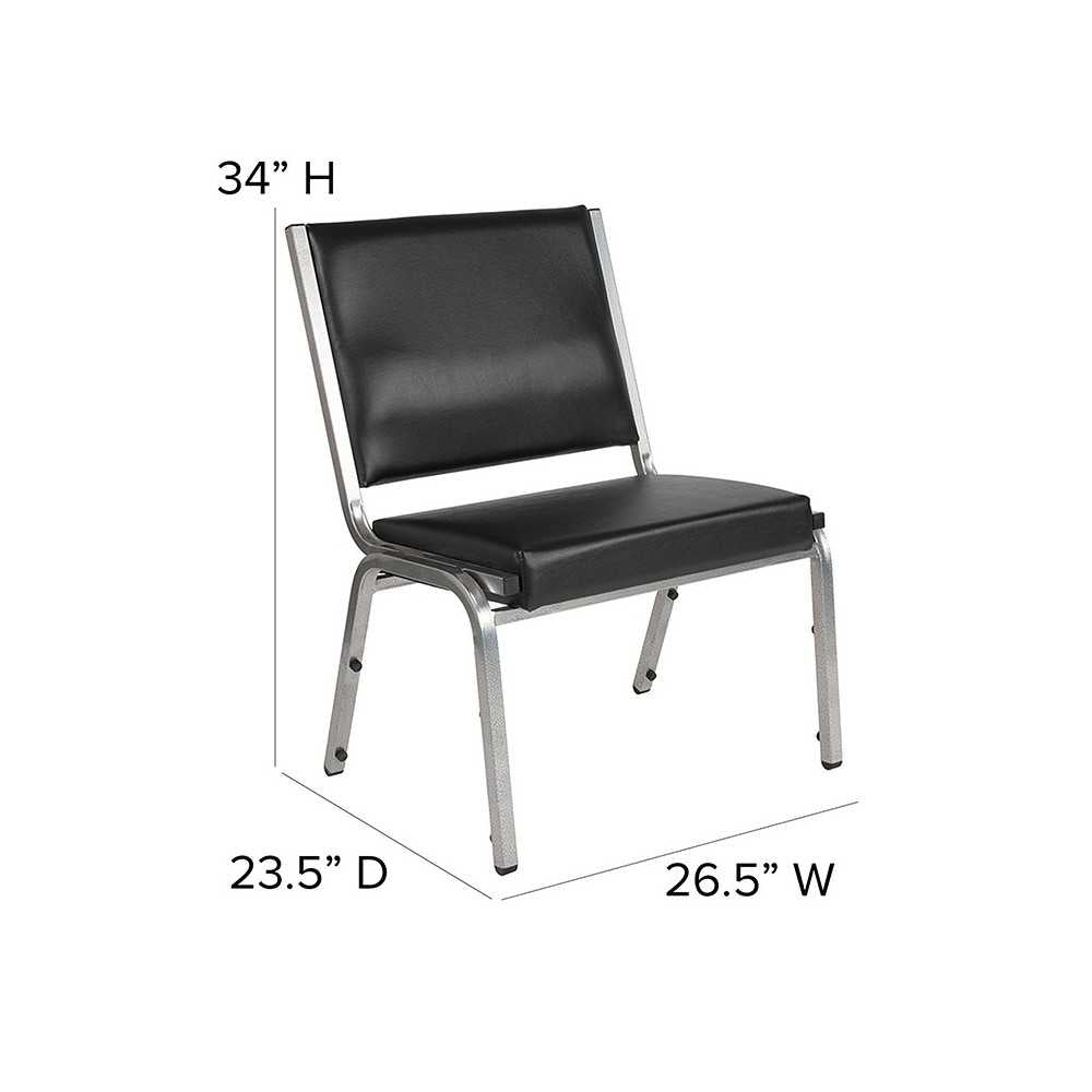 1500 lb. Rated Black Antimicrobial Vinyl Bariatric Medical Reception Chair