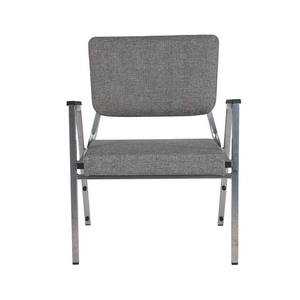 1500 lb. Rated Gray Antimicrobial Fabric Bariatric Medical Reception Arm Chair with 3/4 Panel Back