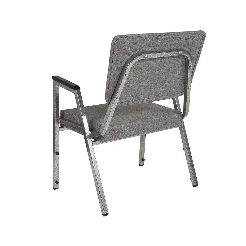 1500 lb. Rated Gray Antimicrobial Fabric Bariatric Medical Reception Arm Chair with 3/4 Panel Back
