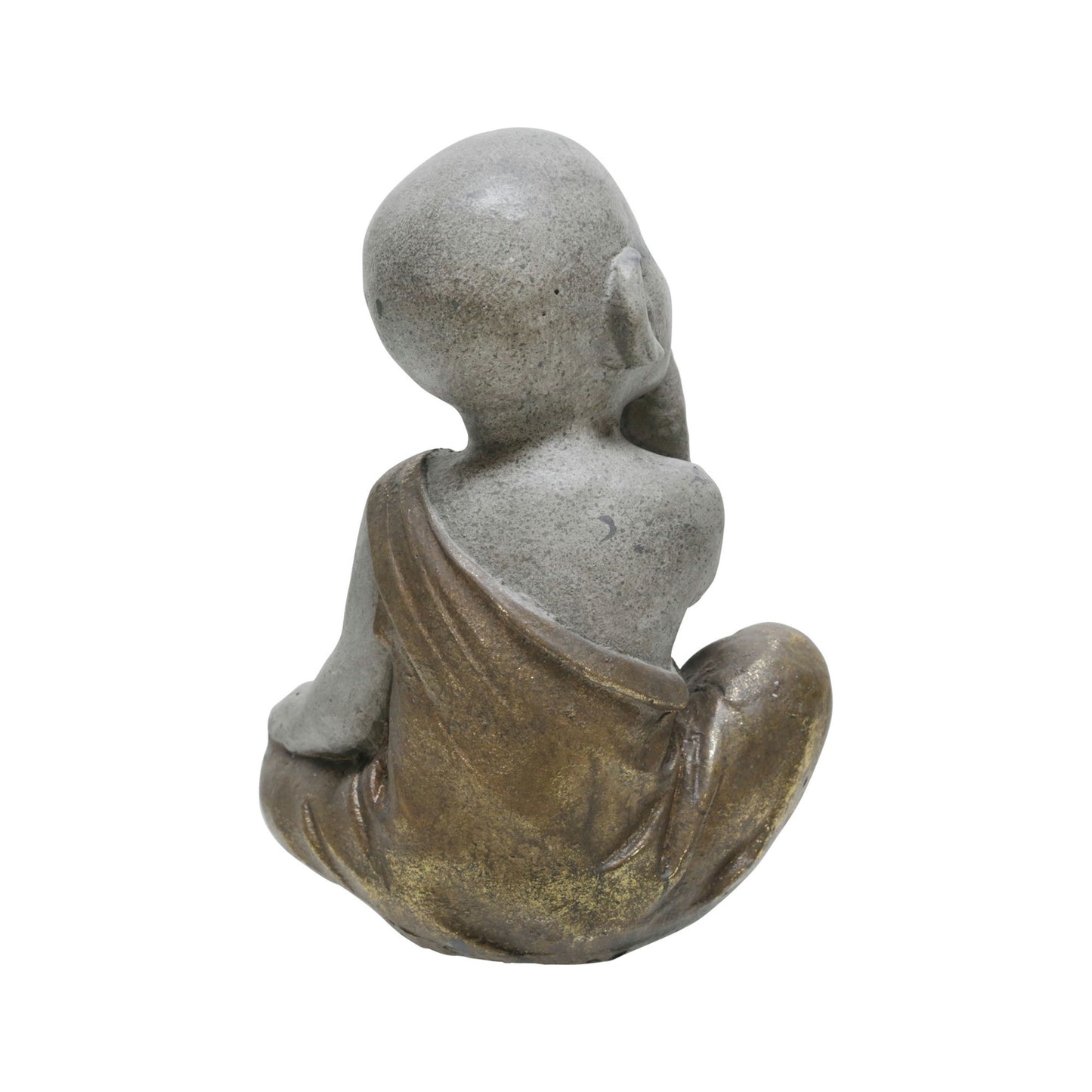 Polyresin 12" No Speak Baby Monk, Gray/gold