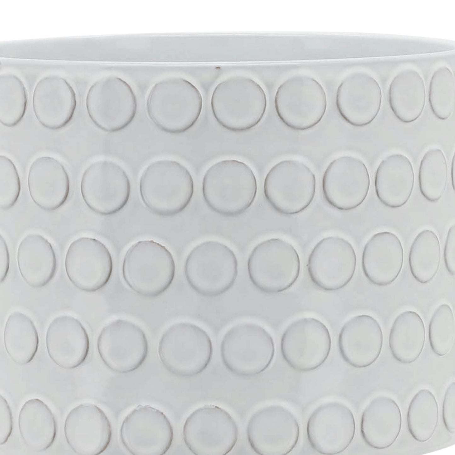 Ceramic 10" Planter On Wooden Stand, Ivory