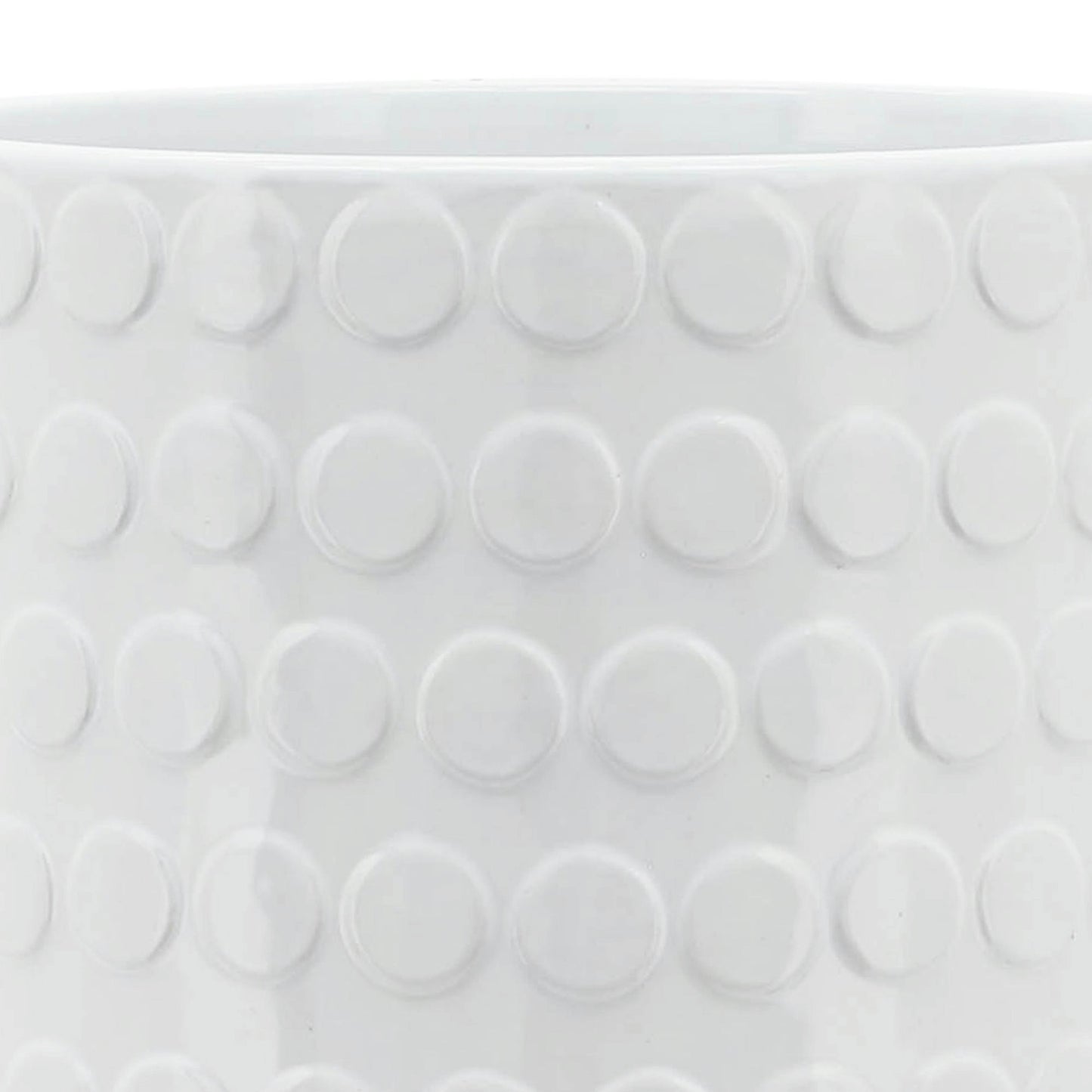 Ceramic 10" Planter On Wooden Stand, White
