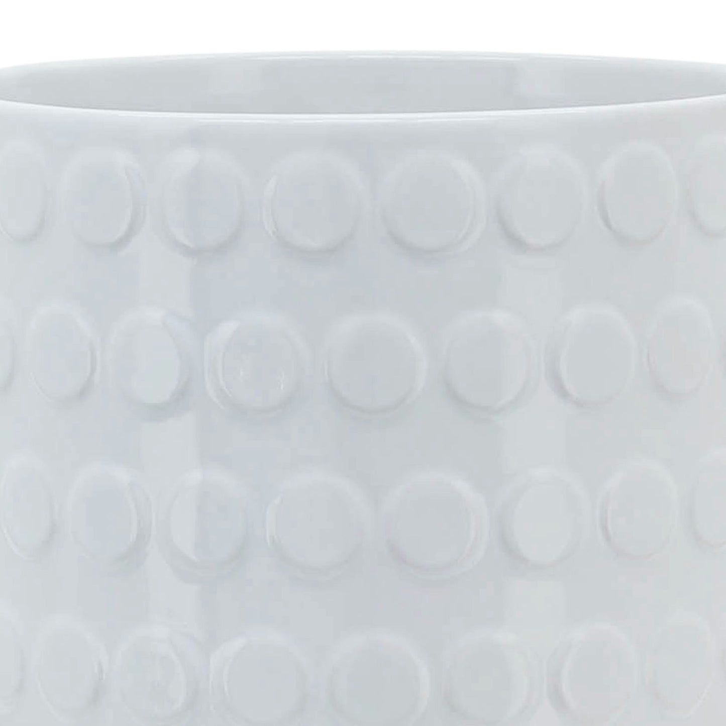 Ceramic 8" Planter On Wooden Stand, White