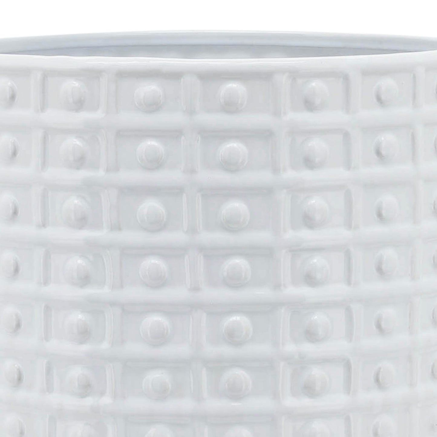 10" Dotted Planter W/ Stand, White