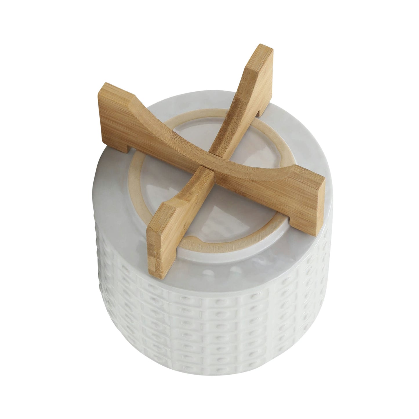 8" Dotted Planter W/ Stand, White