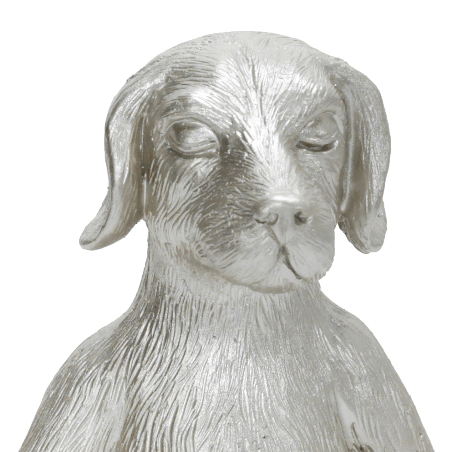 Polyresin 7" Yoga Dog, Silver