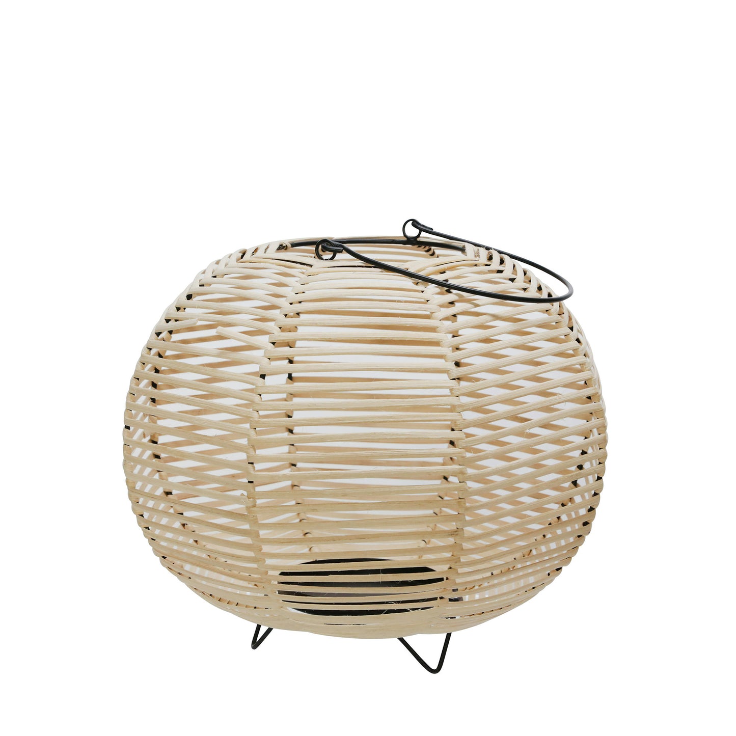 round Wicker/iron Lantern, Natural