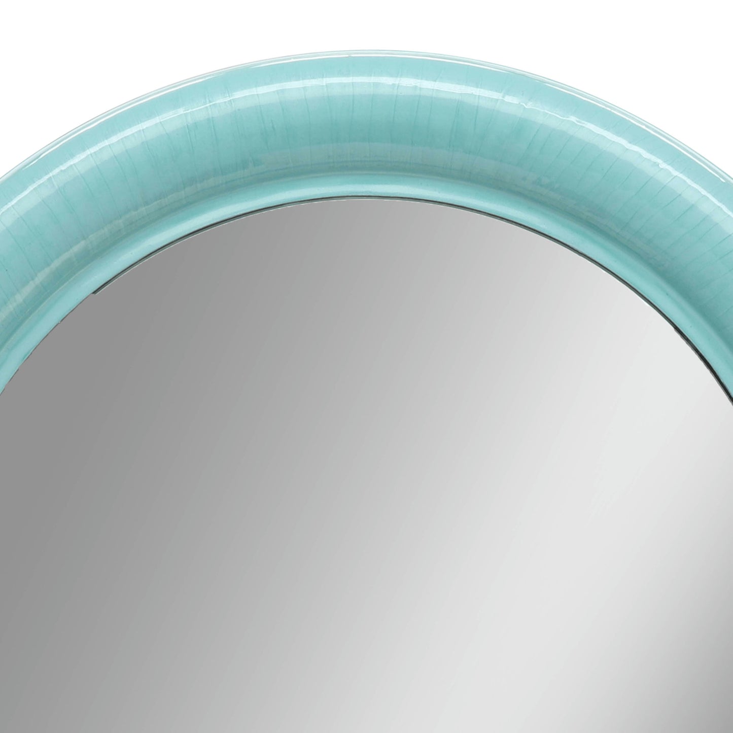 Metal 36" Round Mirror, Turq