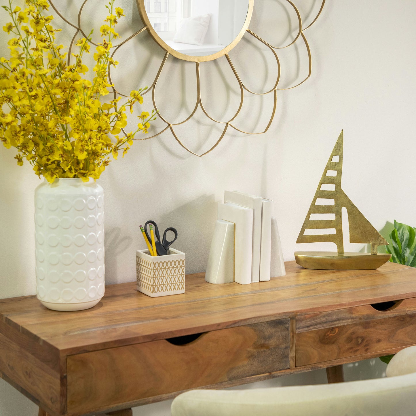 Metal 15"h Sailboat, Gold