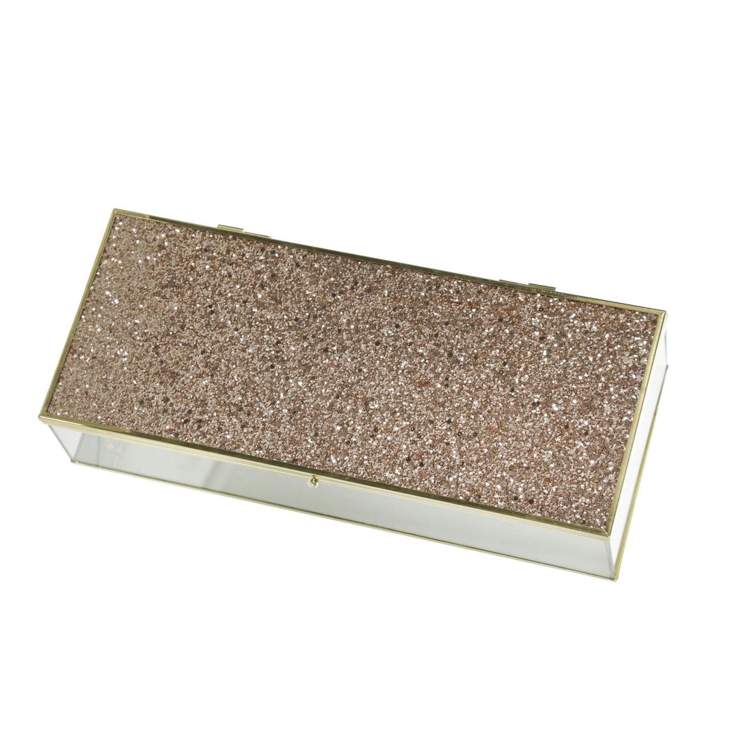 S/2 Metal/glass 8/10" Box W/ Glitter, Blush
