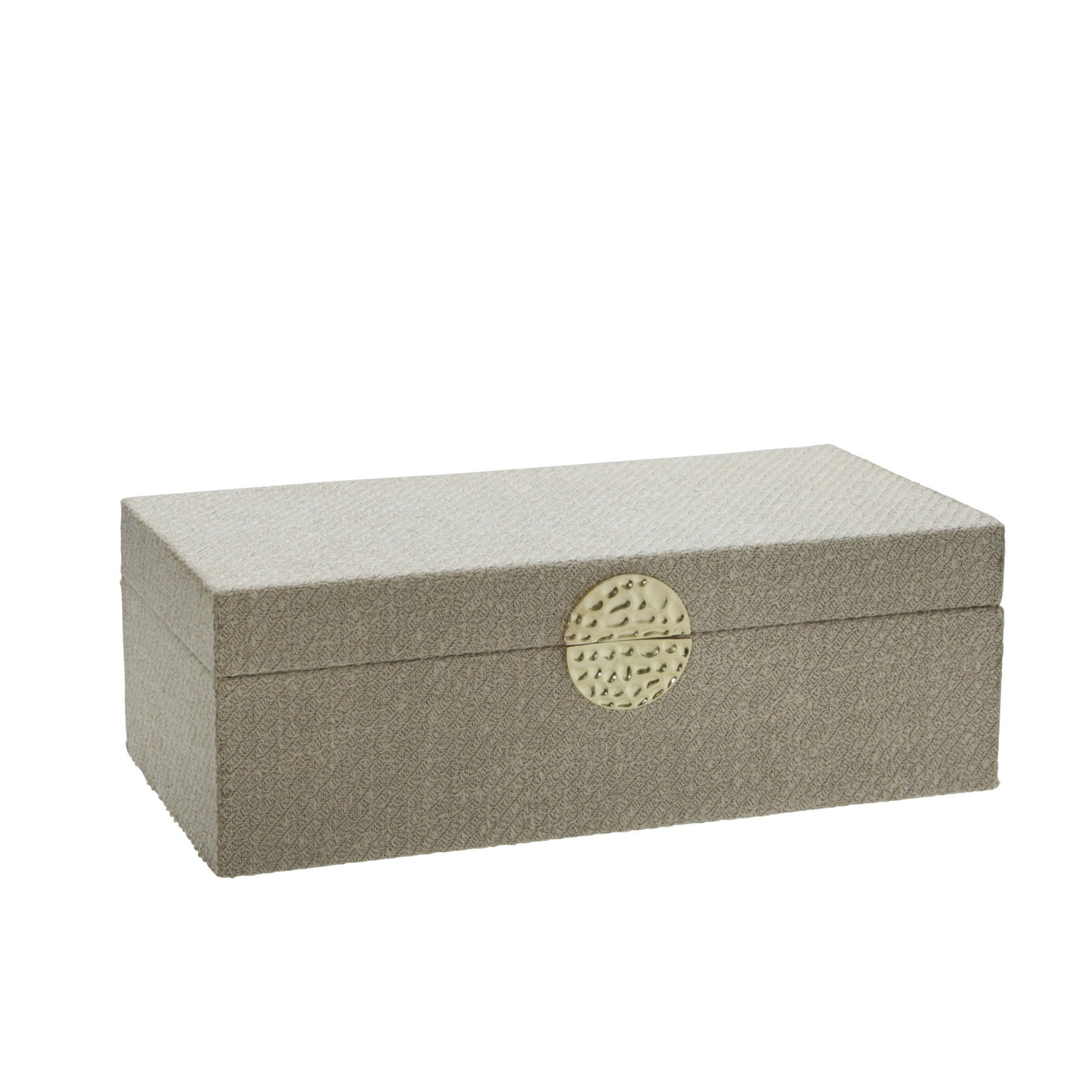 Wood, S/2 10/12" Box W/ Medallion, Ivory/gold