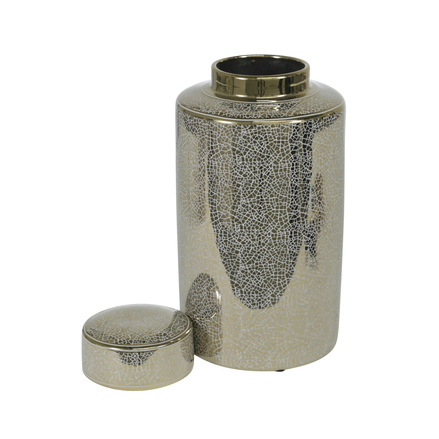 Ceramic 16" Jar, Crackle Gold